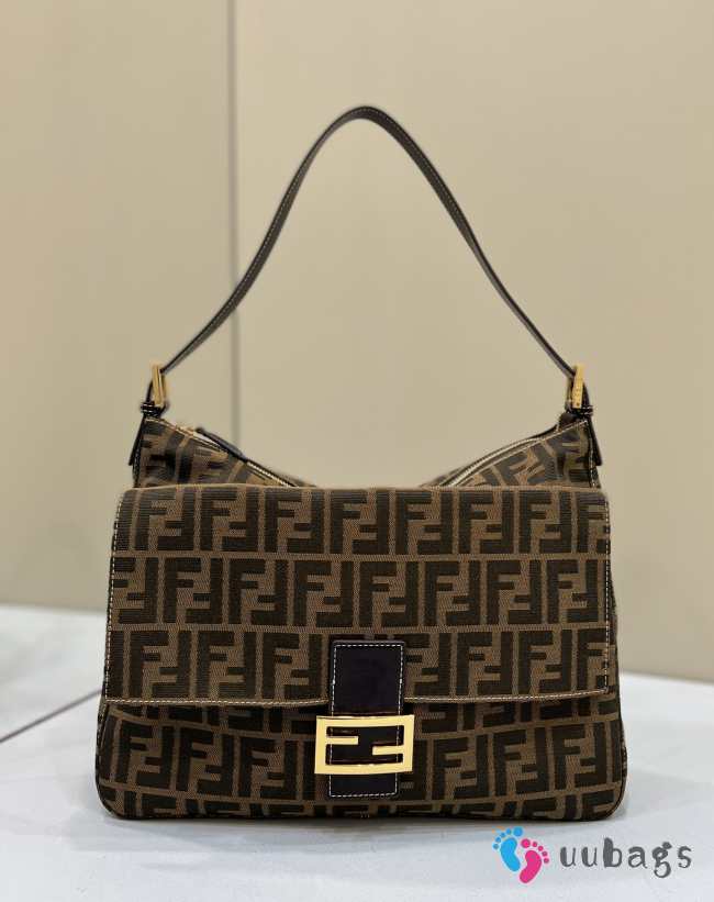 Uubags | Fendi brown FF jacquard fabric bag 34x9x26cm - 1