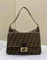 Uubags | Fendi brown FF jacquard fabric bag 34x9x26cm - 1