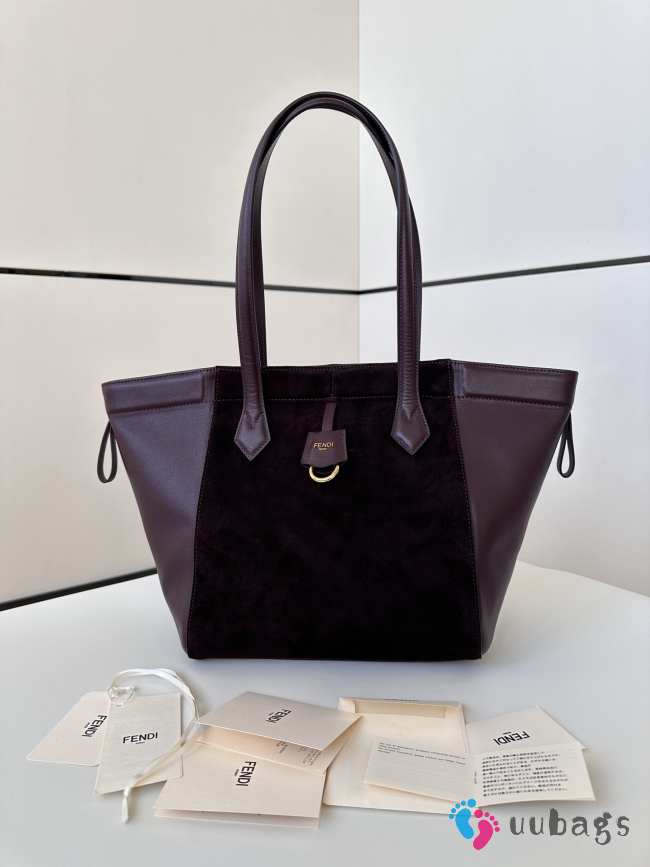 Uubags | Fendi Origami Leather Purple Bag 27x15x27cm - 1