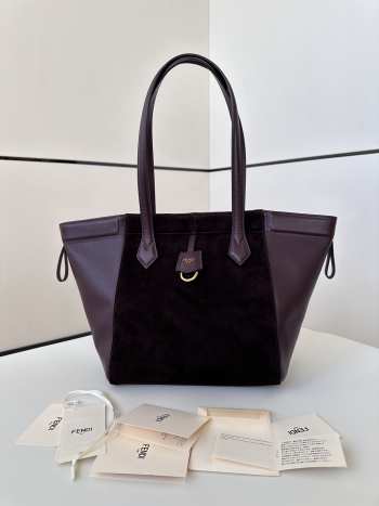 Uubags | Fendi Origami Leather Purple Bag 27x15x27cm