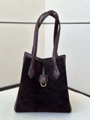 Uubags | Fendi Origami Leather Purple Bag 27x15x27cm - 4