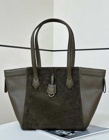 Uubags | Fendi Origami Leather Green Bag 27x15x27cm