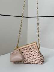 Uubags | Fendi First Small pink interlaced leather bag 24x9x18cm - 1