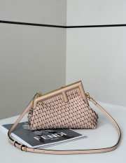 Uubags | Fendi First Small pink interlaced leather bag 24x9x18cm - 6