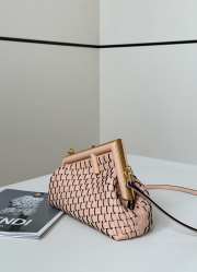 Uubags | Fendi First Small pink interlaced leather bag 24x9x18cm - 5