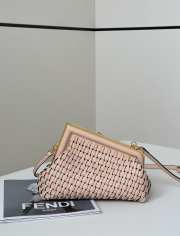 Uubags | Fendi First Small pink interlaced leather bag 24x9x18cm - 4