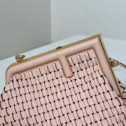 Uubags | Fendi First Small pink interlaced leather bag 24x9x18cm - 3