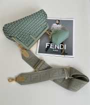 Uubags | Fendi First Small green interlaced leather bag 24x9x18cm - 4