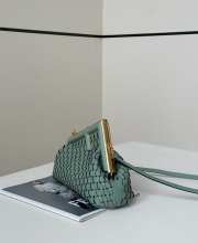 Uubags | Fendi First Small green interlaced leather bag 24x9x18cm - 3