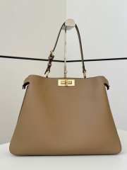 Uubags | Fendi Peekaboo Soft Large Dove grey leather bag 40.5x13x28cm - 1