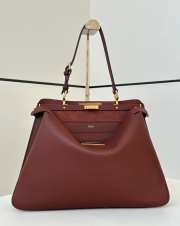 Uubags | Fendi Peekaboo Soft Large Dark brown leather bag 40.5x13x28cm - 1