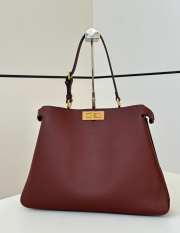 Uubags | Fendi Peekaboo Soft Large Dark brown leather bag 40.5x13x28cm - 2