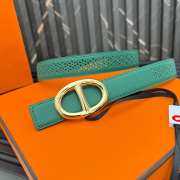 Uubags | Dior leather belt in green 24mm - 4