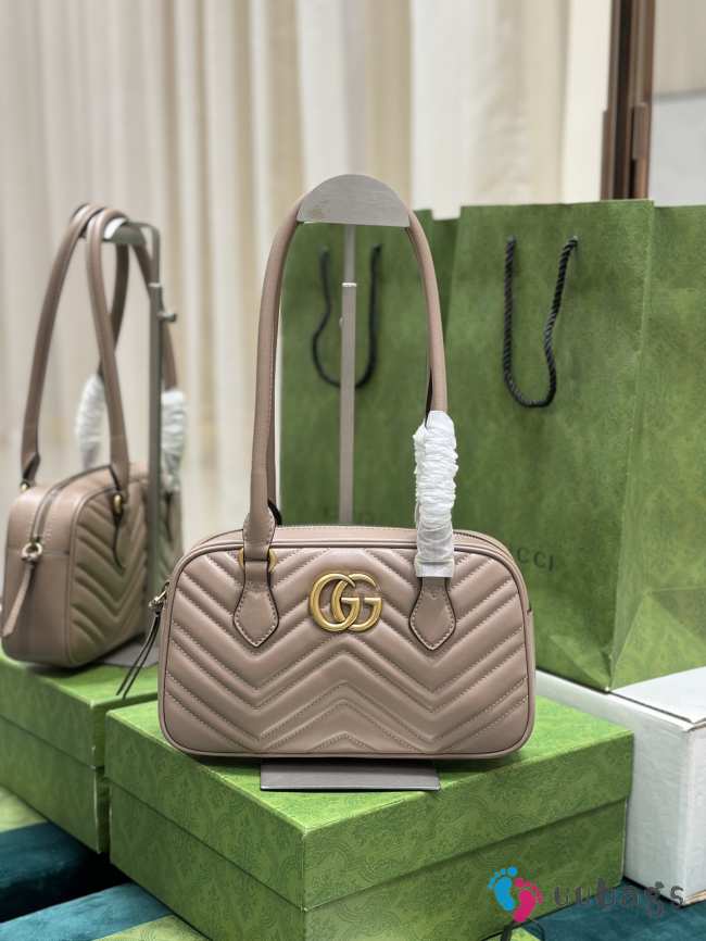 Uubags | Gucci GG Marmont Small Top Handle Bag In Taupe 25.5x15.5x6.5cm - 1