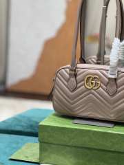 Uubags | Gucci GG Marmont Small Top Handle Bag In Taupe 25.5x15.5x6.5cm - 2