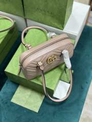 Uubags | Gucci GG Marmont Small Top Handle Bag In Taupe 25.5x15.5x6.5cm - 3