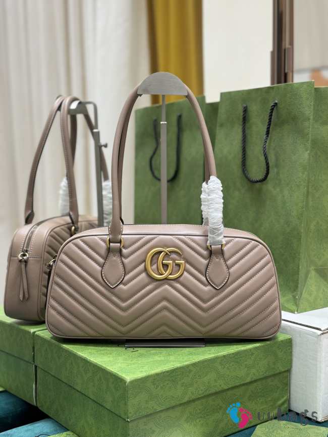 Uubags | Gucci GG Marmont Medium Top Handle Bag In Taupe 35.5x16.5x7cm - 1