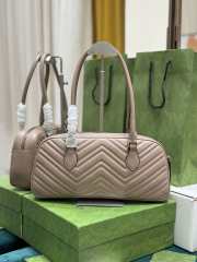 Uubags | Gucci GG Marmont Medium Top Handle Bag In Taupe 35.5x16.5x7cm - 5