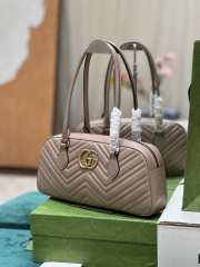 Uubags | Gucci GG Marmont Medium Top Handle Bag In Taupe 35.5x16.5x7cm - 3