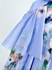 Uubags | Zimmermann Everley Draped Bow Midi Dress in Light Blue - 2