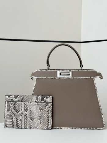 Uubags | Fendi Peekaboo ISeeU gray bag 33x12x25cm