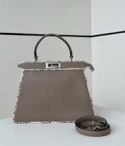 Uubags | Fendi Peekaboo ISeeU gray bag 33x12x25cm - 4