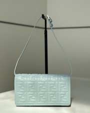 Uubags | Fendi wallet on chain Baguette light blue nappa leather wallet with FF motif 21x5x11.5cm - 3