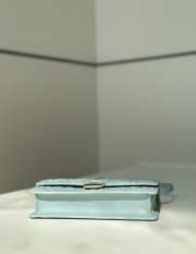 Uubags | Fendi wallet on chain Baguette light blue nappa leather wallet with FF motif 21x5x11.5cm - 2