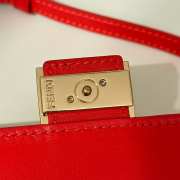 Uubags | Fendi wallet on chain Baguette red nappa leather wallet with FF motif 21x5x11.5cm - 3