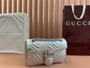 Uubags | Gucci marmont matelasse silver metallic bag 26x15x7cm - 1