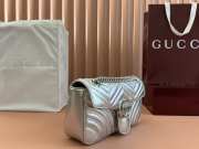 Uubags | Gucci marmont matelasse silver metallic bag 26x15x7cm - 6