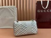 Uubags | Gucci marmont matelasse silver metallic bag 26x15x7cm - 5