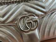 Uubags | Gucci marmont matelasse silver metallic bag 26x15x7cm - 2