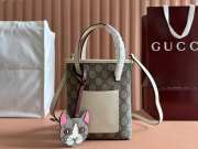 Uubags | Gucci Ophidia mini monogram in beige and dark brown bag 20x15x5cm - 1