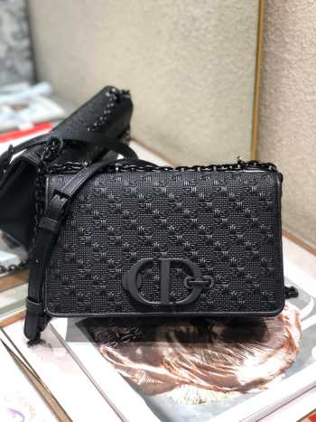 Uubags | Dior 30 Montaigne Chain Bag In Black Braided Lambskin 24x17x8cm