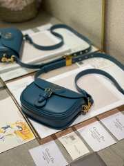 Uubags | Dior Small Bobby East-West Bag In Blue Lambskin 19x15x7cm - 3