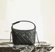 Uubags | Chanel Small Hobo Bag In Black 21.5x19x6cm - 1