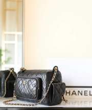 Uubags | Chanel Medium Camera Case Shiny Crumpled Lambskin & Gold-Tone Metal Black 18x24x7cm - 3