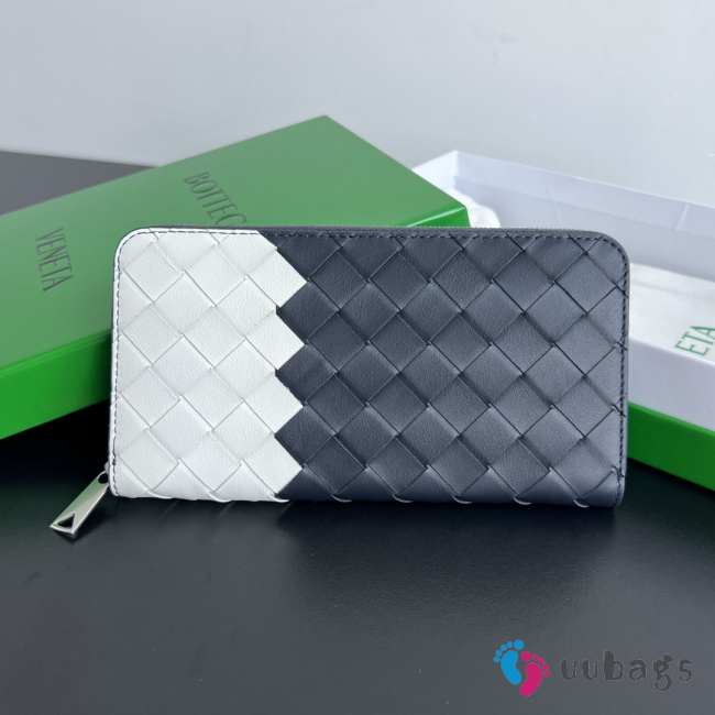 Uubags | Bottega Veneta Intrecciato Zip Around Wallet Space White 19x10x2cm - 1