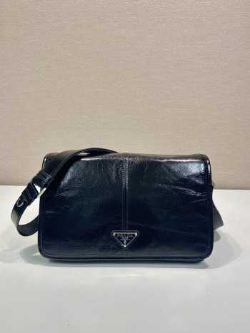 Uubags Prada 2VD073 leather shoulder bag in black 30x20x11cm