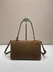 Uubags Prada 1BN023 medium suede shoulder bag in brown 28x16x10cm - 5