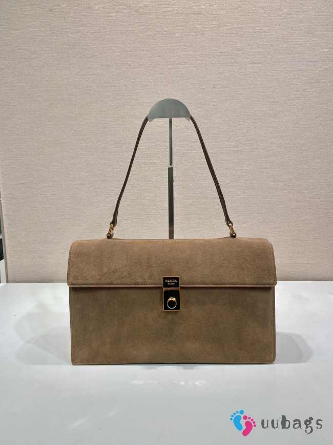 Uubags Prada 1BD378A suede shoulder bag in brown 35x19.5x10.5cm - 1