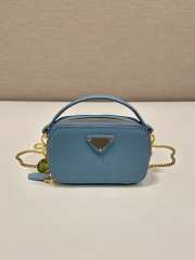 Uubags Prada 1NR025 Saffiano leather mini-pouch in blue 11x6.5x2.5cm - 1