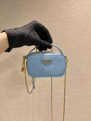 Uubags Prada 1NR025 Saffiano leather mini-pouch in blue 11x6.5x2.5cm - 2