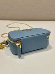 Uubags Prada 1NR025 Saffiano leather mini-pouch in blue 11x6.5x2.5cm - 3