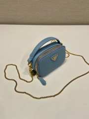 Uubags Prada 1NR025 Saffiano leather mini-pouch in blue 11x6.5x2.5cm - 4