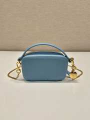 Uubags Prada 1NR025 Saffiano leather mini-pouch in blue 11x6.5x2.5cm - 5