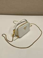 Uubags Prada 1NR025 Saffiano leather mini-pouch in white 11x6.5x2.5cm - 6