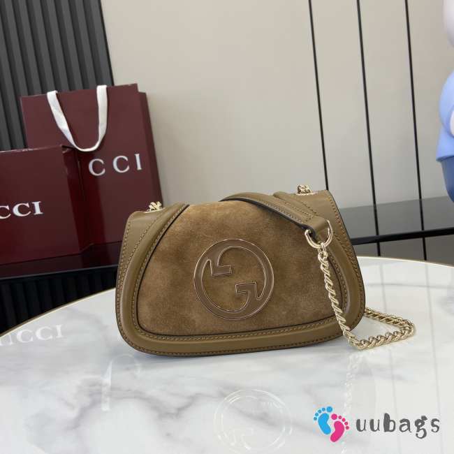 Uubags Gucci Blondie small shoulder bag in brown 21.5x11x8cm - 1