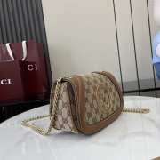 Uubags Gucci Blondie small shoulder bag in beige and dark brown GG canvas 21.5x11x8cm - 3